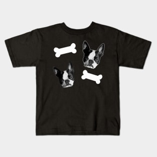 Black and White Boston Terrier Gifts Kids T-Shirt